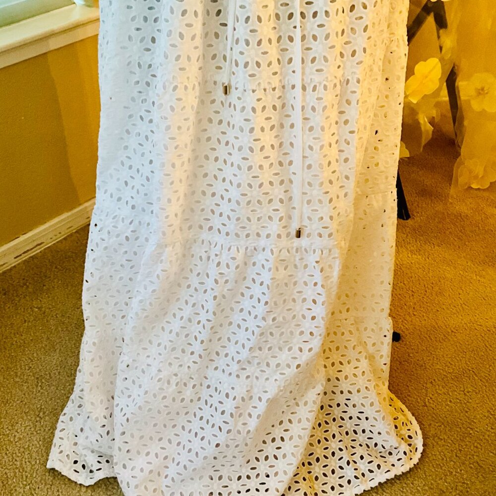 INC International Concepts White Eyelet Maxi Dress - Picture 5 of 7